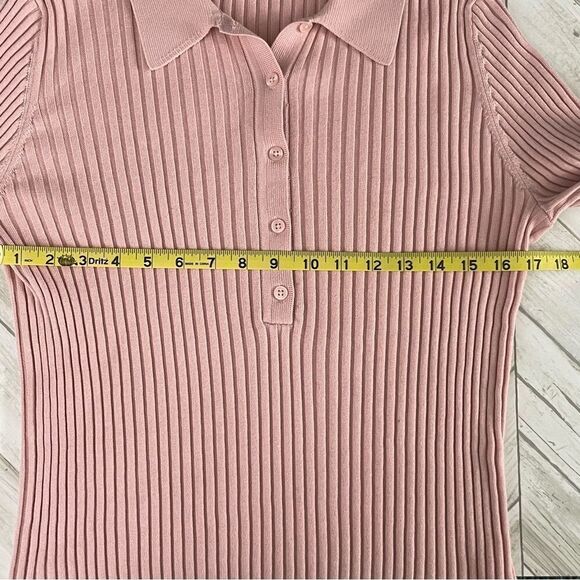 Athleta Pink Collar 1/4 Button Down Sweater size XL - Picture 5 of 8